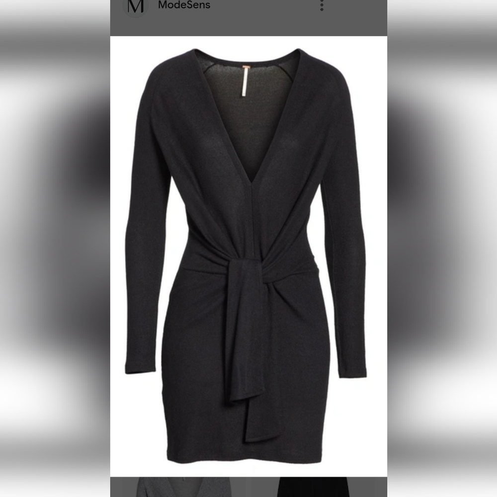 Free People black sweater dress size xs